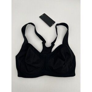 NWT Syrokan Racerback Lightly Lined High Impact Sports Bra Sz 36D Black